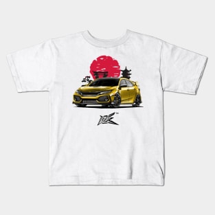 honda civic typeR fk yellow Kids T-Shirt